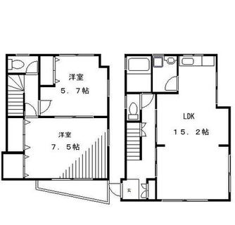 東京都板橋区蓮根１丁目 賃貸一戸建て 2LDK